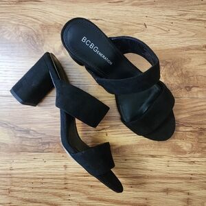 BCBGeneration Heel Sandal Black Suede
